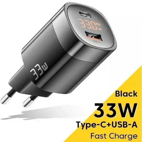 Carregador Essager 33W Display USBA/USBC