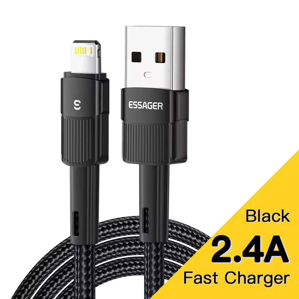 Cabo de Carga Essager USBA-Lightning 2.4A 1M