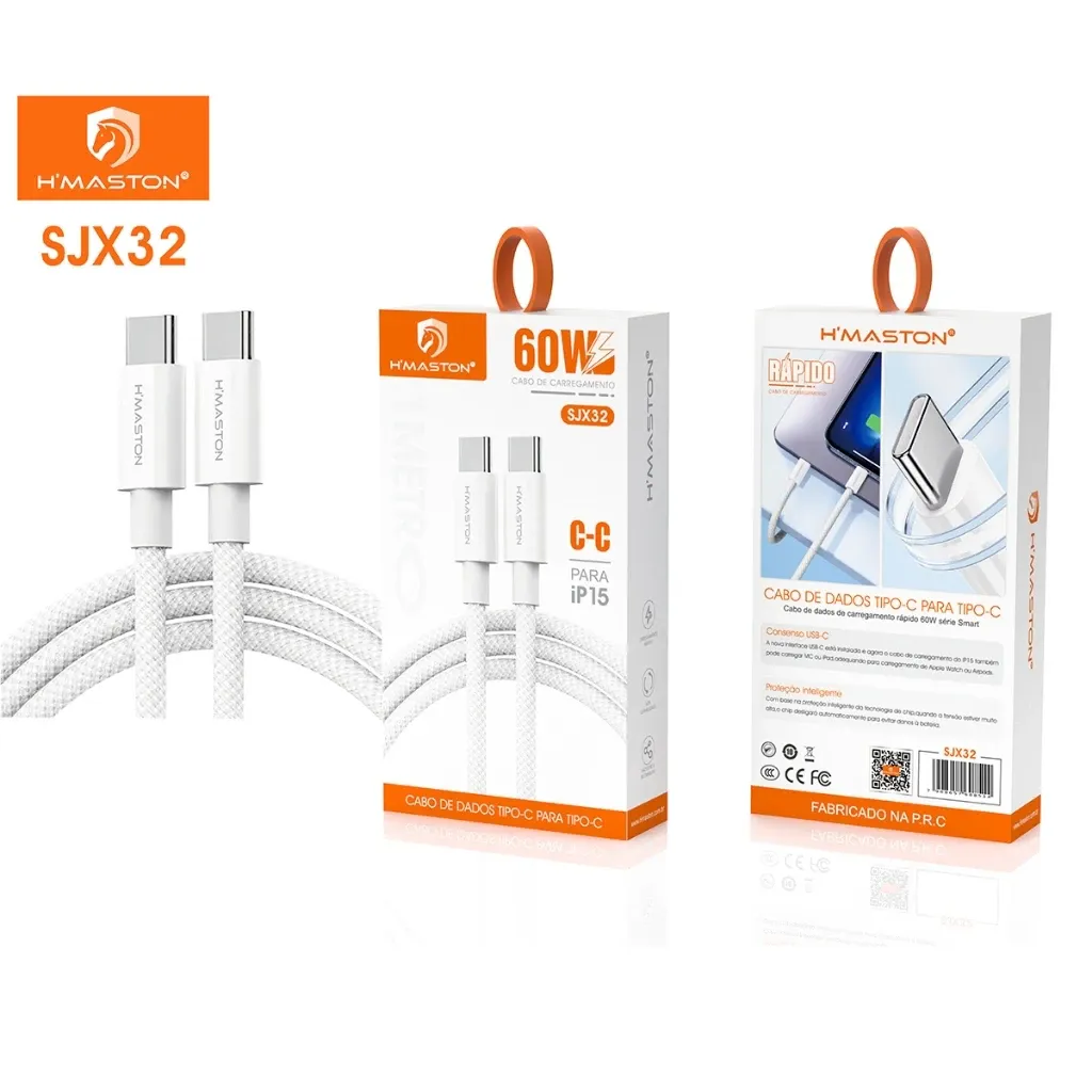 Cabo de Carga H'maston USBC-USBC 60W SJX35