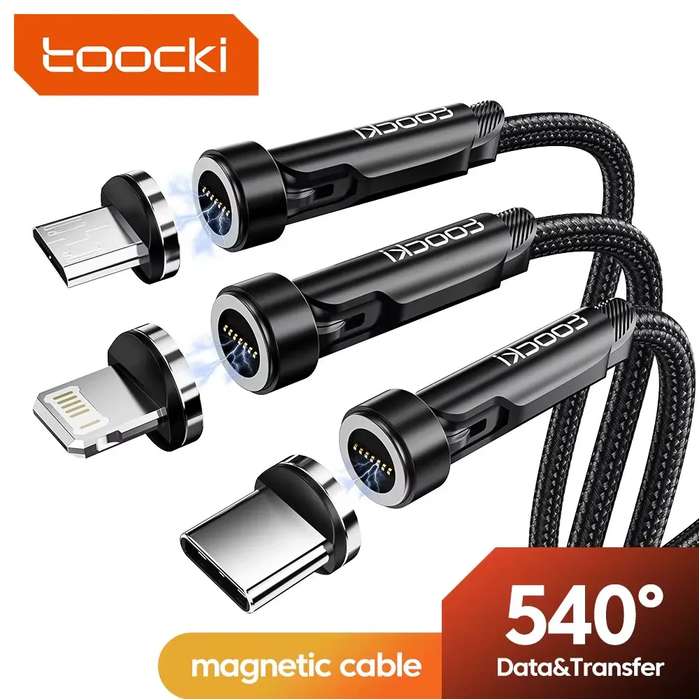 Cabo de Carga Toocki 540 Rotação Magnética 3in1 1M