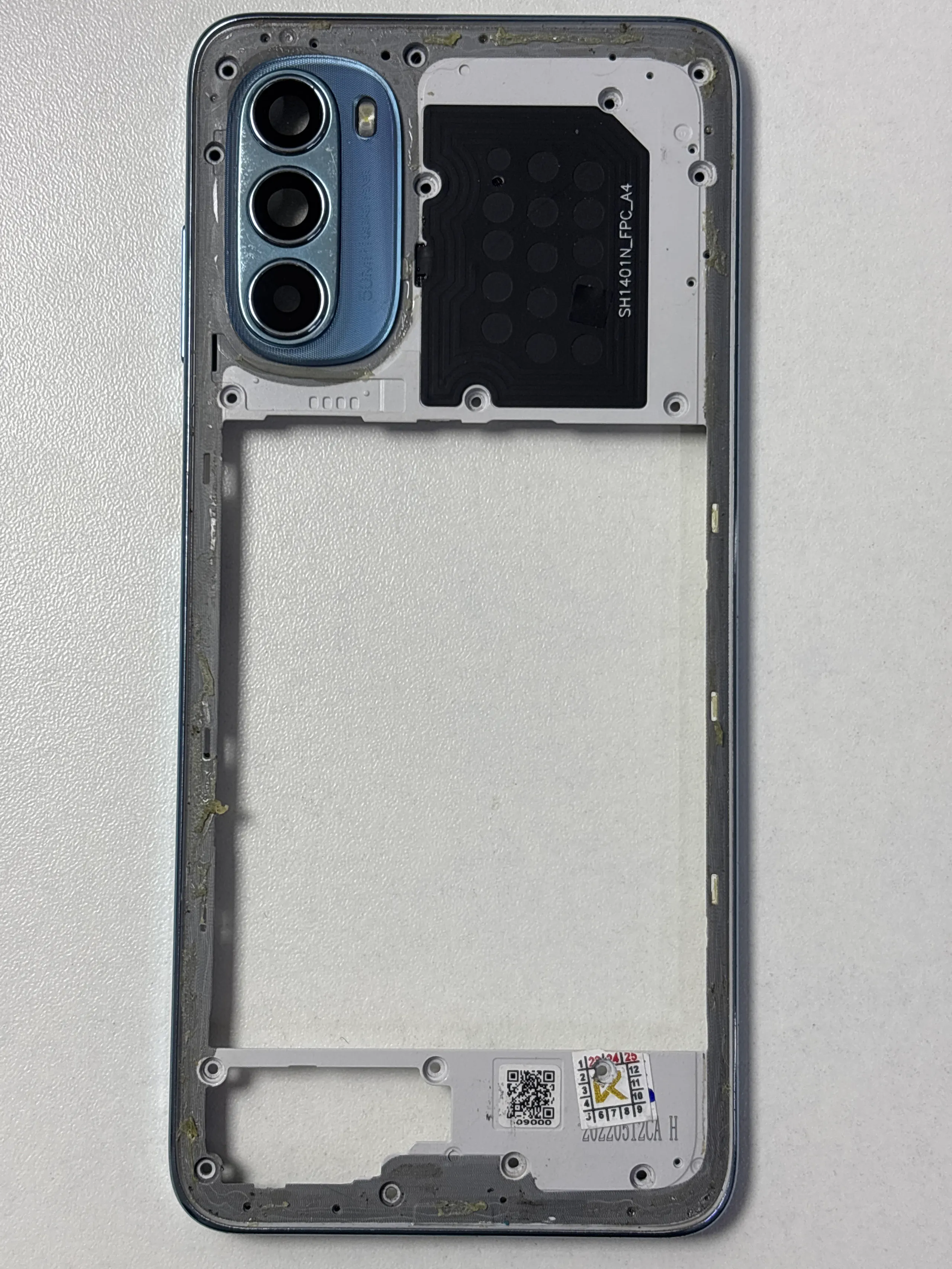 Carcaça Aro Lateral Motorola Moto G52 Azul Original Retirado