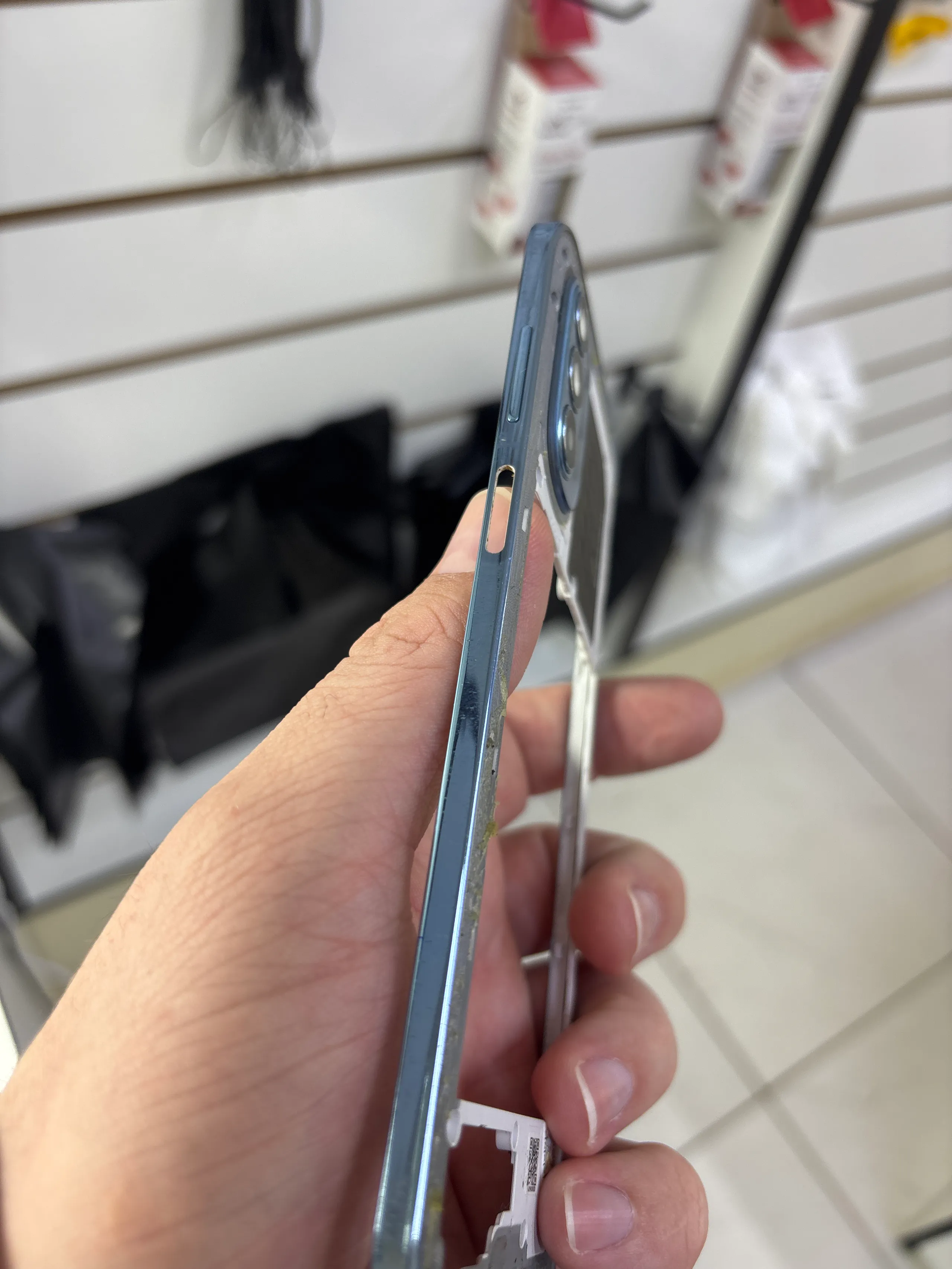 Carcaça Aro Lateral Motorola Moto G52 Azul Original Retirado - 3
